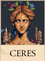 Ceres portrait in Romestead, woman with a wreath of flowers and golden hair